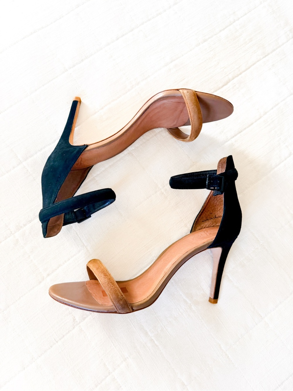 Joie Alana Two-Tone Suede Ankle-Strap Stiletto Heels Size 40